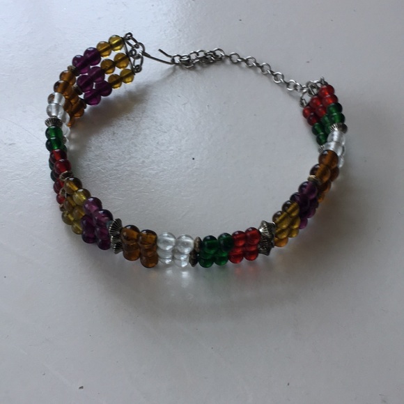 Adjustable Triple Layer Multi-Color Beaded Choker - Picture 7 of 9